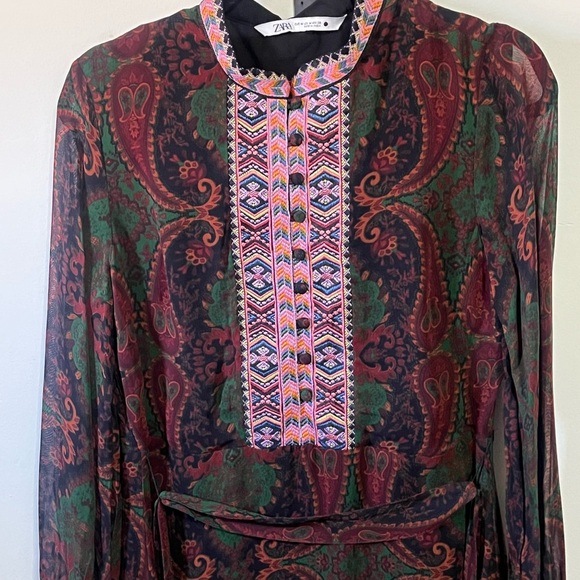 Zara Viscose Dress Sz Med - Picture 3 of 9